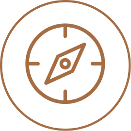 Icon orange Kreis Kompass
