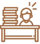 Icon orange Schreibtisch