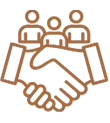 Icon orange handschuetteln